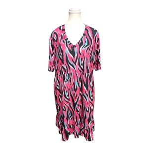Southern Stitch Pink Zebra-Print Dress – Size XL